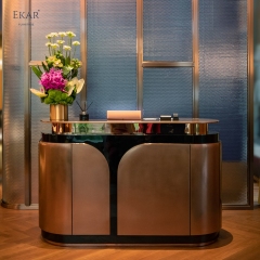 Modern Curved Reception Desk Counter – Luxury Hotel Lobby Front Desk | EKAR Furniture
