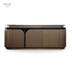 Modern Curved Reception Desk Counter – Luxury Hotel Lobby Front Desk | EKAR Furniture