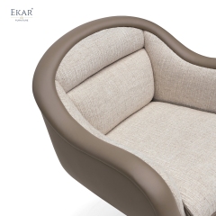 Vintage Leather Executive Office Chair – Rolling Desk Chair with Wood Handle | EKAR Furniture