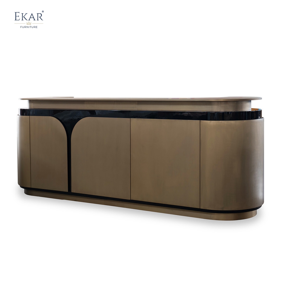 Modern Curved Reception Desk Counter – Luxury Hotel Lobby Front Desk | EKAR Furniture