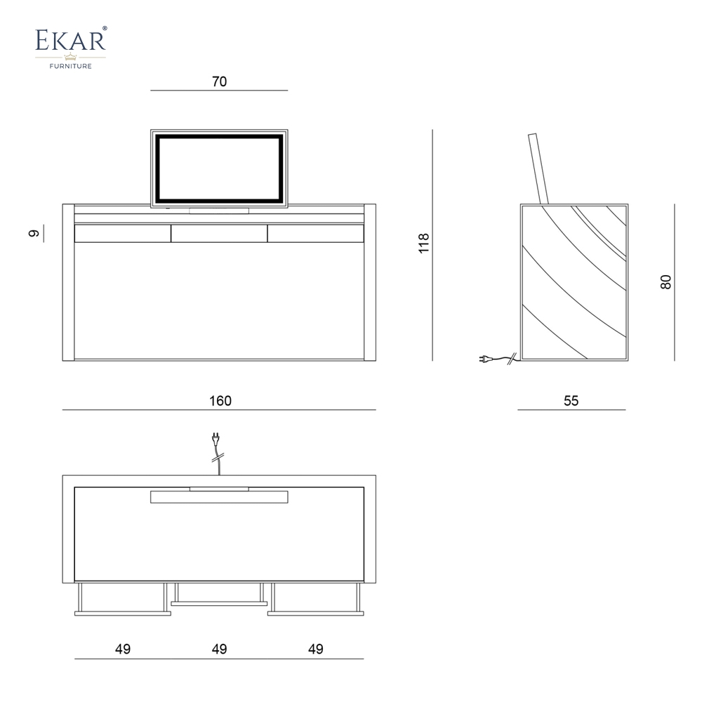 Modern Marble-Top Dressing Table with Mirror – Luxury Vanity Desk with Stool | EKAR FURNITURE
