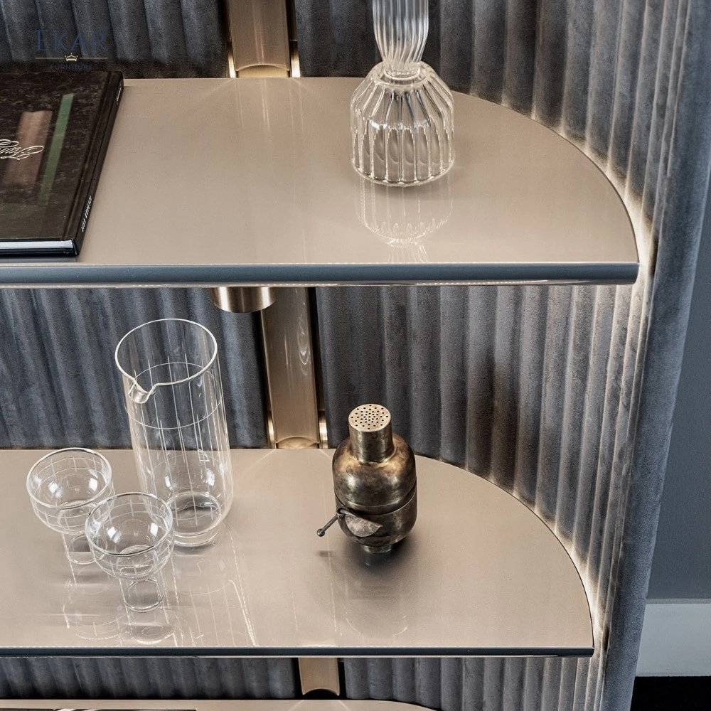 Modern LED-Lit Display Bookshelf – Open Shelving Unit with Ribbed Back Panel | EKAR Furniture
