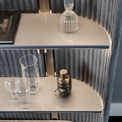 Modern LED-Lit Display Bookshelf – Open Shelving Unit with Ribbed Back Panel | EKAR Furniture
