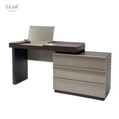 Modern Two-Tone Dressing Table with Hidden Mirror – Vanity Desk with Drawer Chest | EKAR Furniture