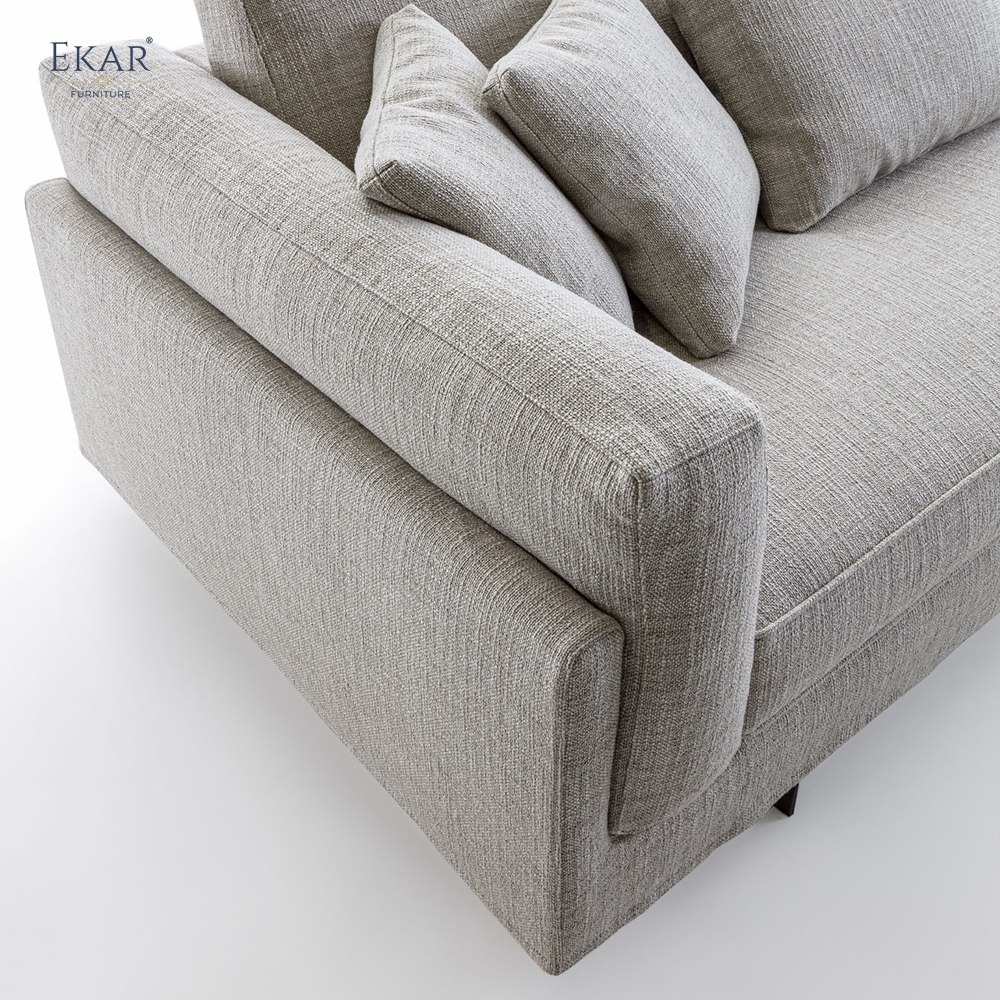 Modern L-Shaped Sectional Sofa – Minimalist Fabric Corner Sofa with Side Table | EKAR Furniture