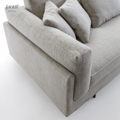 Modern L-Shaped Sectional Sofa – Minimalist Fabric Corner Sofa with Side Table | EKAR Furniture
