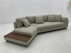 Modern L-Shaped Sectional Sofa – Minimalist Fabric Corner Sofa with Side Table | EKAR Furniture