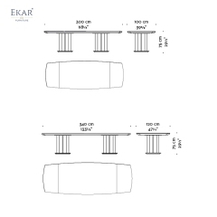 Solid Wood Column-Base Dining Table – Long Oval Wood Dining Table | EKAR Furniture