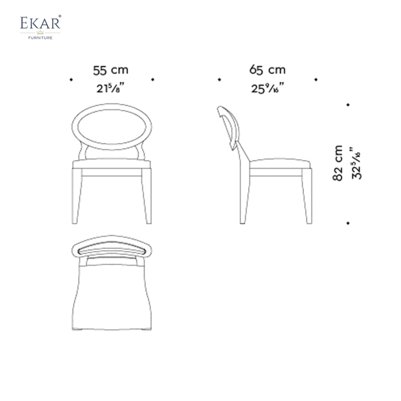 Vintage Oval Back Velvet Dining Chair – Classic Wood Frame Dining Room Chair | EKAR Furniture