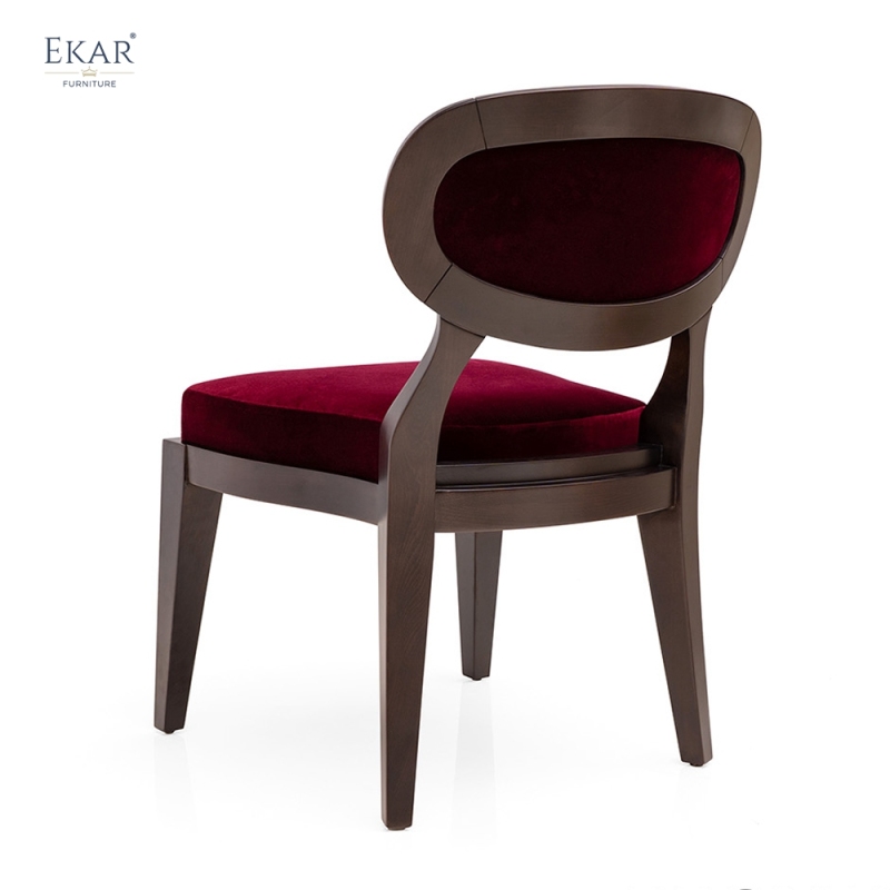 Vintage Oval Back Velvet Dining Chair – Classic Wood Frame Dining Room Chair | EKAR Furniture