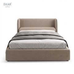 Modern Winged Panel Storage Bed – Upholstered Bed with Hydraulic Lift Storage | EKAR Furniture