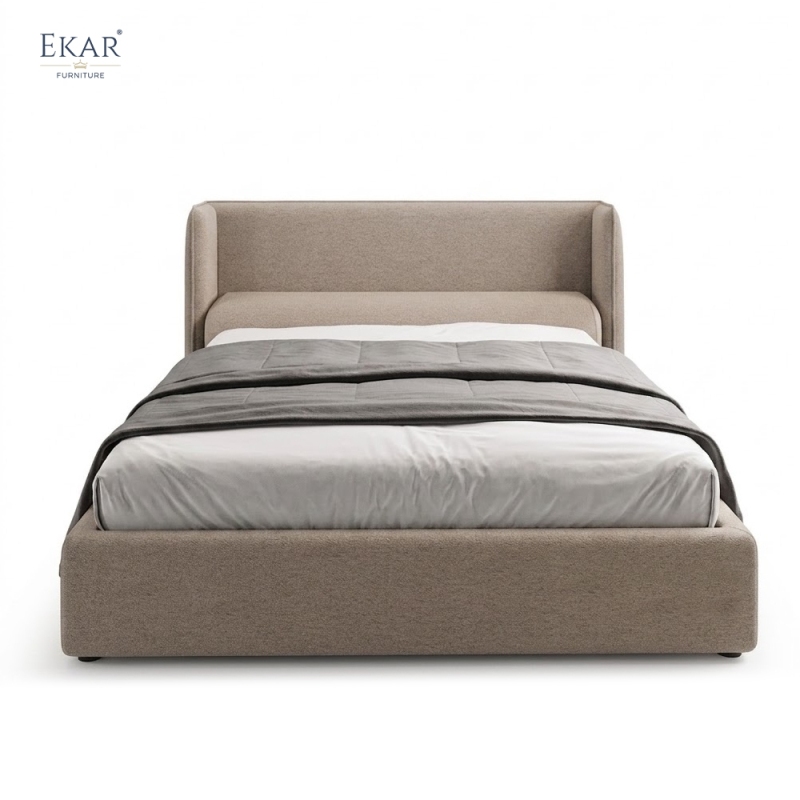 Modern Winged Panel Storage Bed – Upholstered Bed with Hydraulic Lift Storage | EKAR Furniture