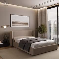 Modern Winged Panel Storage Bed – Upholstered Bed with Hydraulic Lift Storage | EKAR Furniture