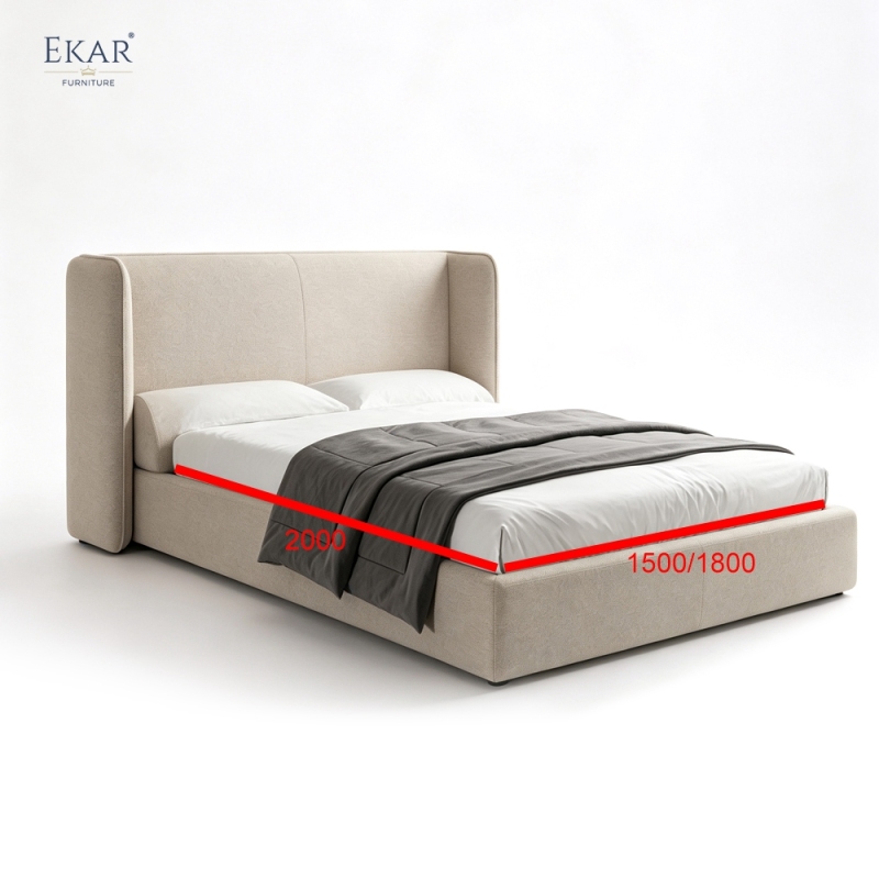 Modern Winged Panel Storage Bed – Upholstered Bed with Hydraulic Lift Storage | EKAR Furniture