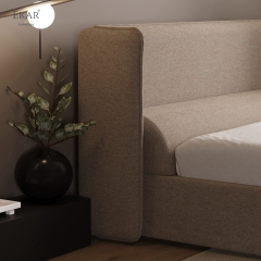 Modern Winged Panel Storage Bed – Upholstered Bed with Hydraulic Lift Storage | EKAR Furniture