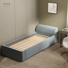 EKAR Modern Single Bed with Curved Headboard - Luxury Bedroom Furniture