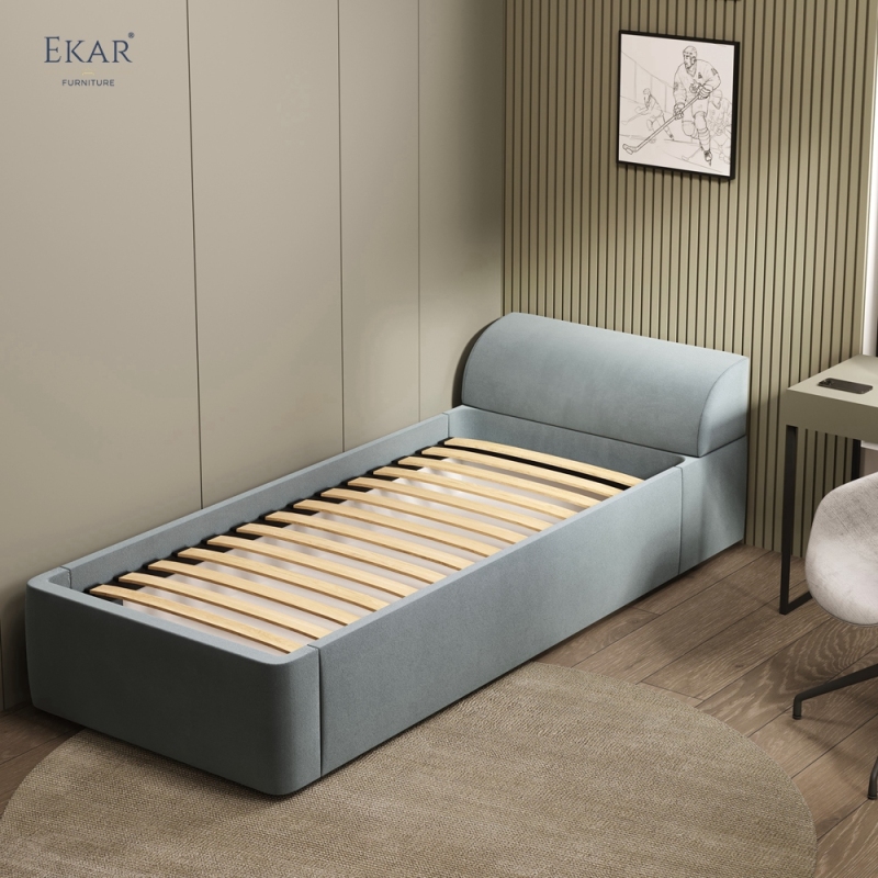 EKAR Modern Single Bed with Curved Headboard - Luxury Bedroom Furniture