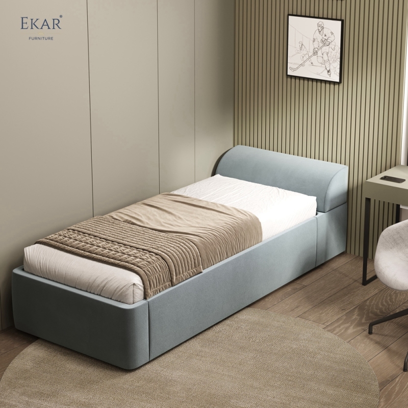 EKAR Modern Single Bed with Curved Headboard - Luxury Bedroom Furniture