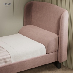 Modern Winged Single Bed – Upholstered Bed with Curved Headboard | EKAR Furniture