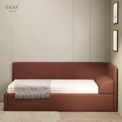 Modern Upholstered Corner Daybed – Single Bed with Sofa-Style Side Rail | EKAR Furniture