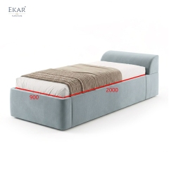 EKAR Modern Single Bed with Curved Headboard - Luxury Bedroom Furniture