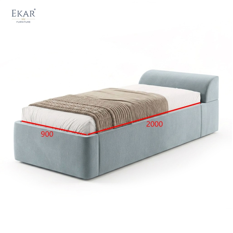 EKAR Modern Single Bed with Curved Headboard - Luxury Bedroom Furniture