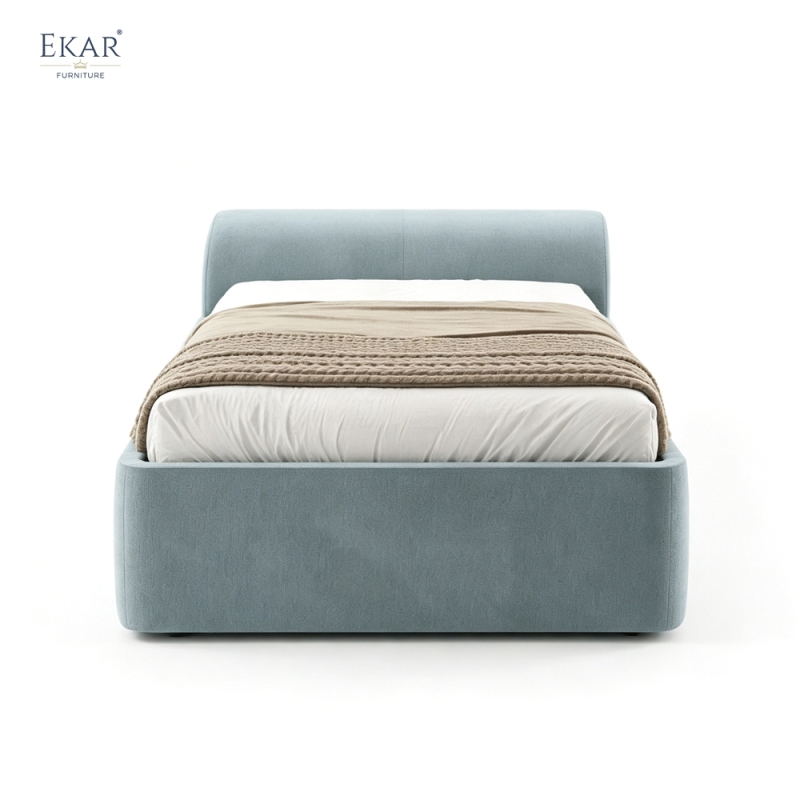 EKAR Modern Single Bed with Curved Headboard - Luxury Bedroom Furniture