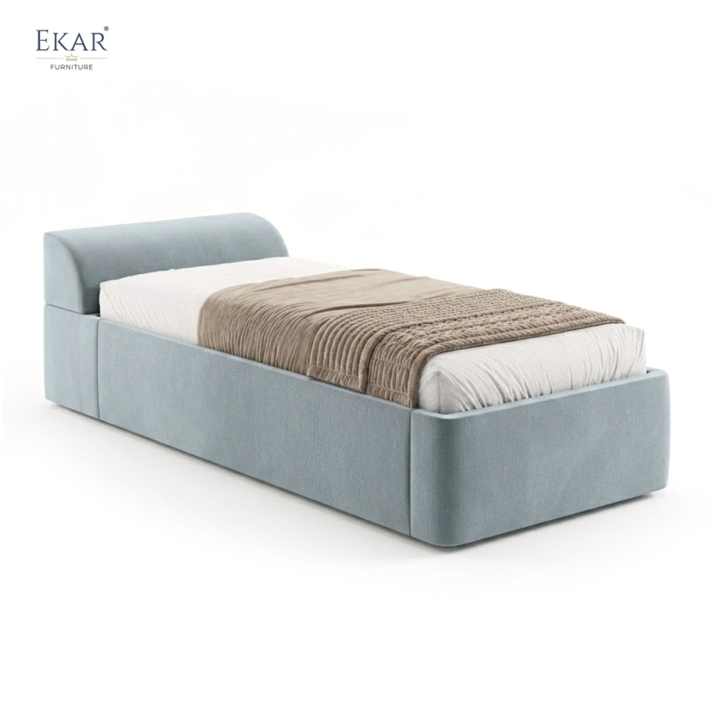 EKAR Modern Single Bed with Curved Headboard - Luxury Bedroom Furniture