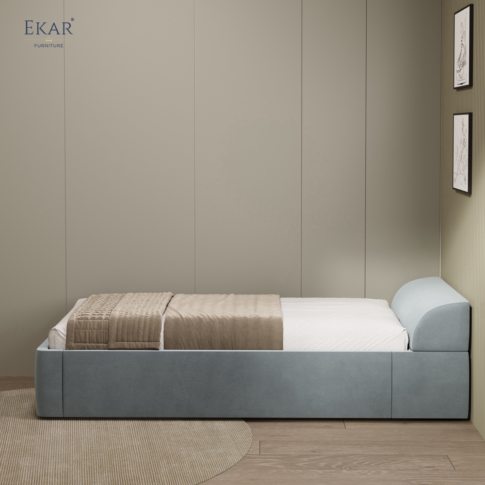 EKAR Modern Single Bed with Curved Headboard - Luxury Bedroom Furniture