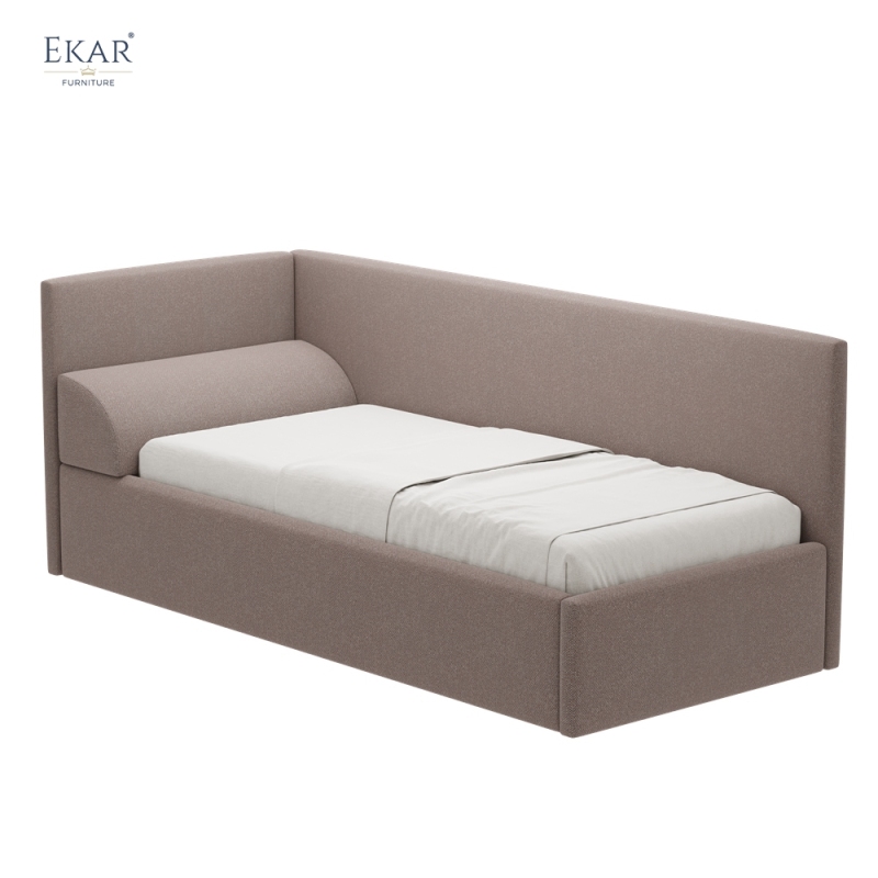 Modern Upholstered Corner Daybed – Single Bed with Sofa-Style Side Rail | EKAR Furniture