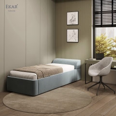 EKAR Modern Single Bed with Curved Headboard - Luxury Bedroom Furniture