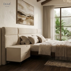 Modern Minimalist Two-Drawer Nightstand – Metal Leg Bedside Table | EKAR Furniture