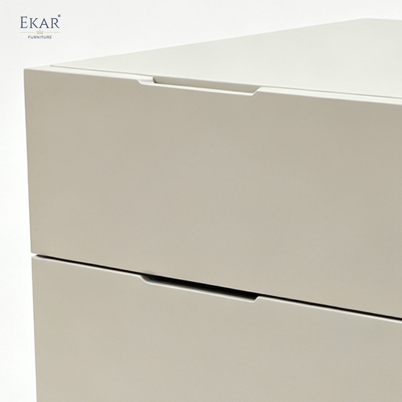 Modern Minimalist Two-Drawer Nightstand – Metal Leg Bedside Table | EKAR Furniture