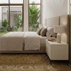 Modern Minimalist Two-Drawer Nightstand – Metal Leg Bedside Table | EKAR Furniture