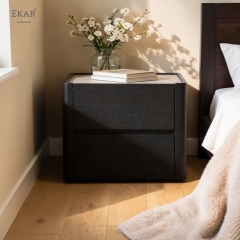 Onyx Marble Bedside Nightstand | Modern Black Wood Nightstand – EKAR FURNITURE