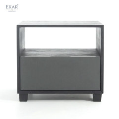 Vale Charcoal Open-Shelf Nightstand | Modern Bedside Table with Storage – EKAR Furniture