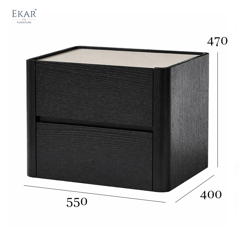 Onyx Marble Bedside Nightstand | Modern Black Wood Nightstand – EKAR FURNITURE