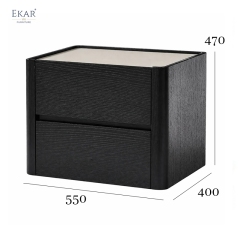 Onyx Marble Bedside Nightstand | Modern Black Wood Nightstand – EKAR FURNITURE