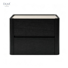 Onyx Marble Bedside Nightstand | Modern Black Wood Nightstand – EKAR FURNITURE