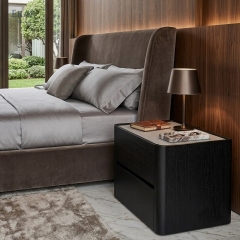 Onyx Marble Bedside Nightstand | Modern Black Wood Nightstand – EKAR FURNITURE