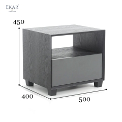 Vale Charcoal Open-Shelf Nightstand | Modern Bedside Table with Storage – EKAR Furniture