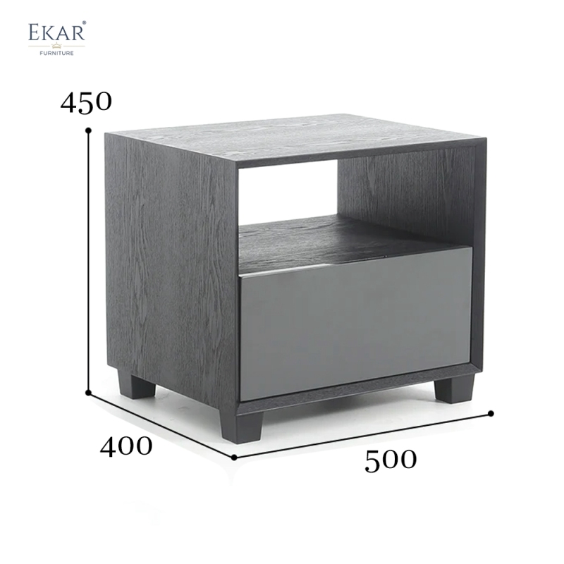 Vale Charcoal Open-Shelf Nightstand | Modern Bedside Table with Storage – EKAR Furniture
