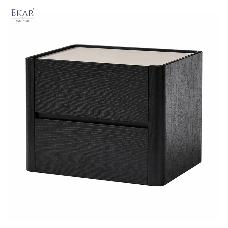 Onyx Marble Bedside Nightstand | Modern Black Wood Nightstand – EKAR FURNITURE