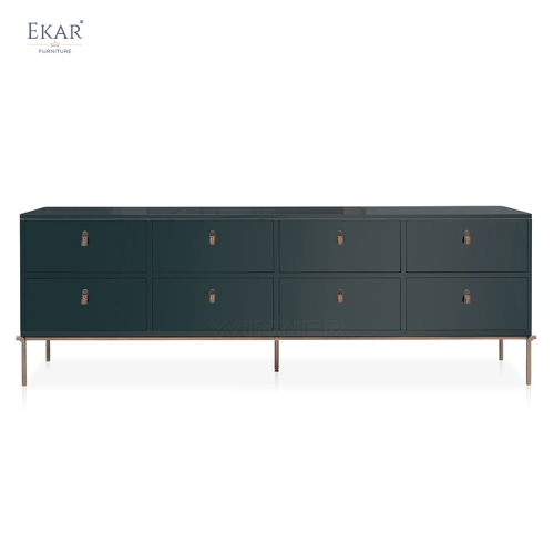Modern Wood TV Cabinet – Sleek Metal Legs and Ample Storage Design