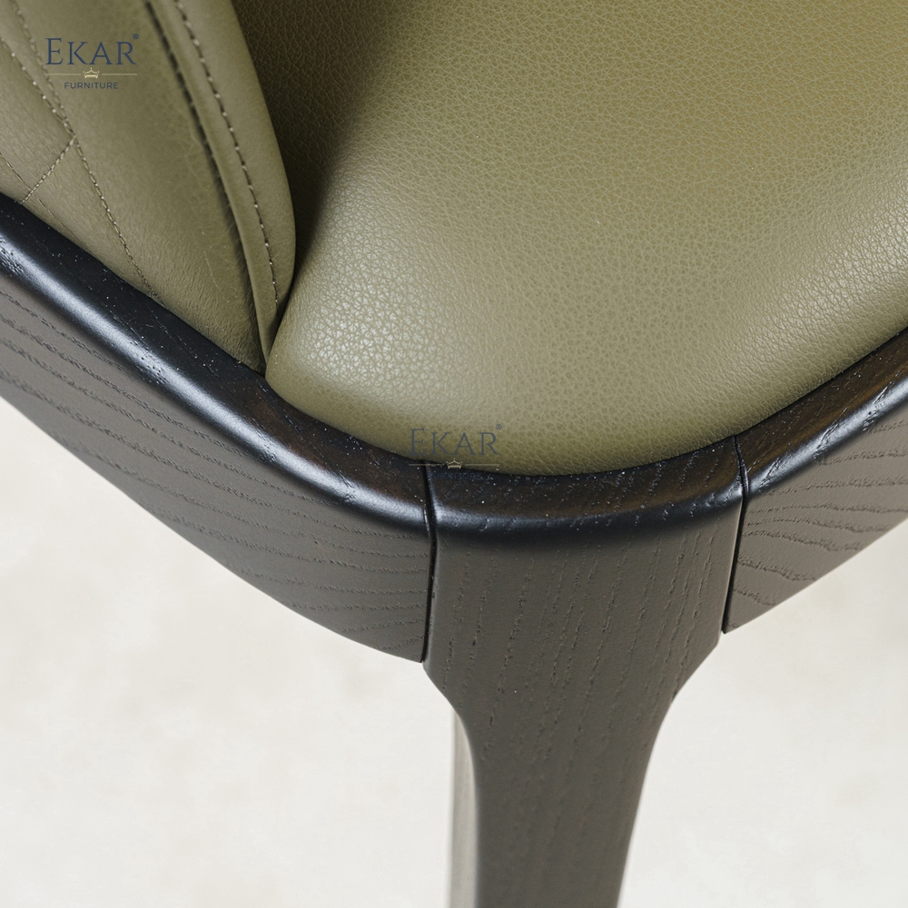 EKAR Modern Upholstered Bar Stool with Solid Wood Frame and Metal Footrest – Luxury Kitchen Island Seating
