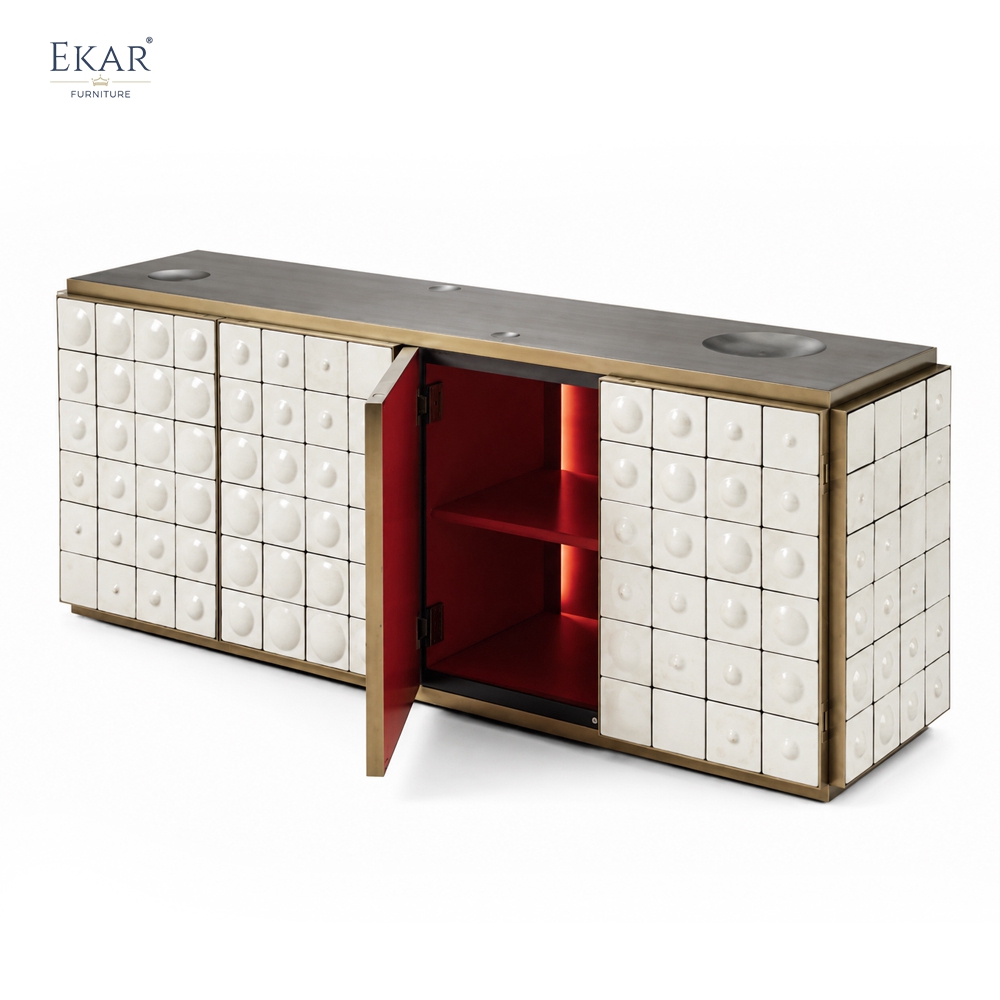 EKAR Handmade Ceramic Bubble Sideboard Cabinet – Luxury Modern Storage Furniture with Unique Artistic Design