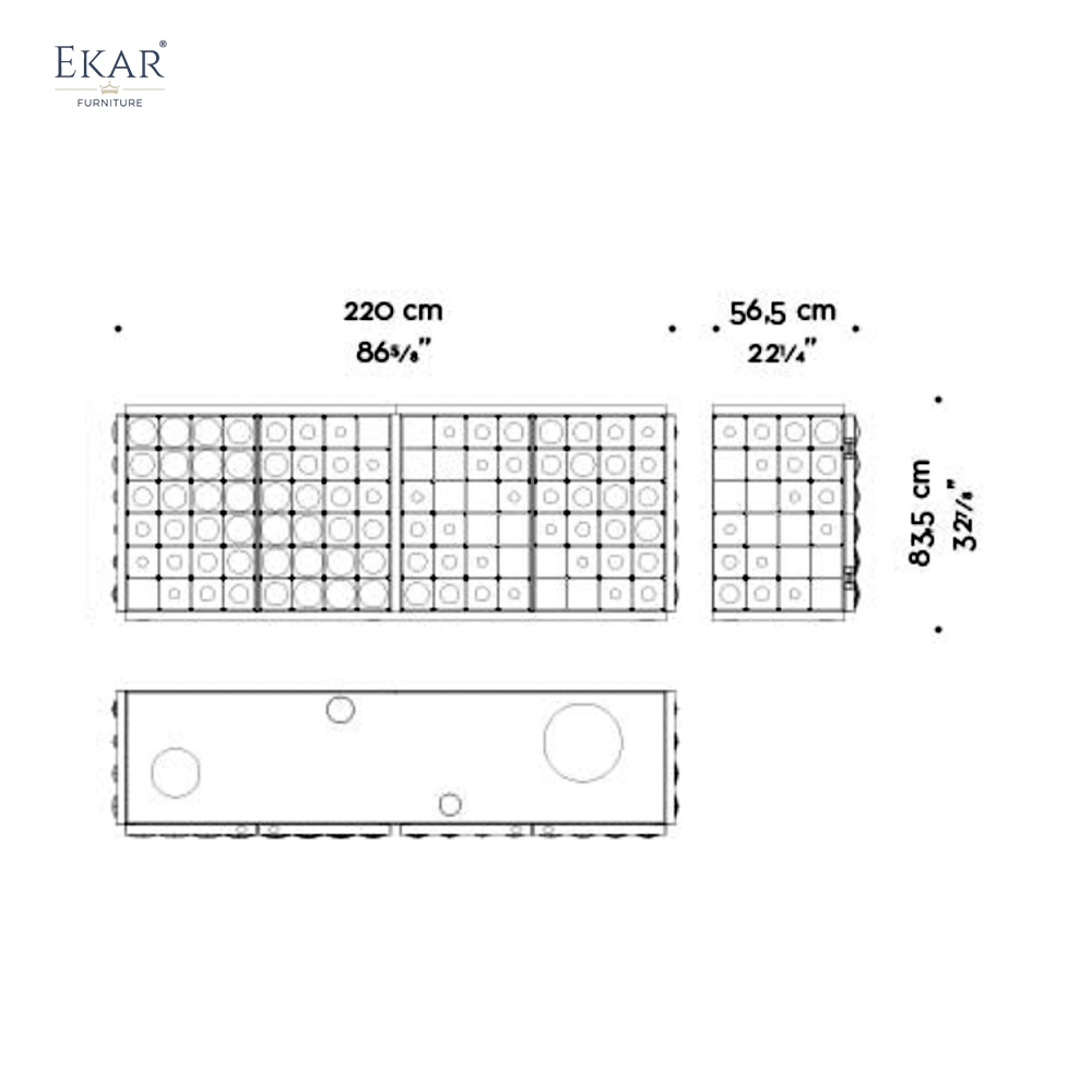 EKAR Handmade Ceramic Bubble Sideboard Cabinet – Luxury Modern Storage Furniture with Unique Artistic Design