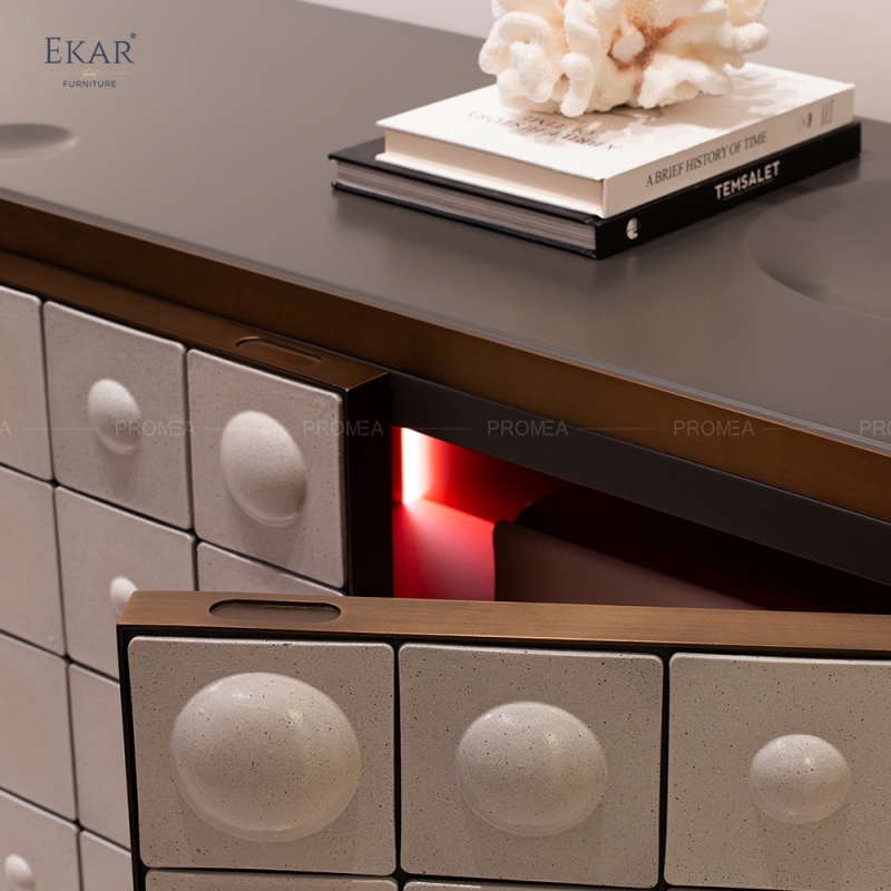 EKAR Handmade Ceramic Bubble Sideboard Cabinet – Luxury Modern Storage Furniture with Unique Artistic Design