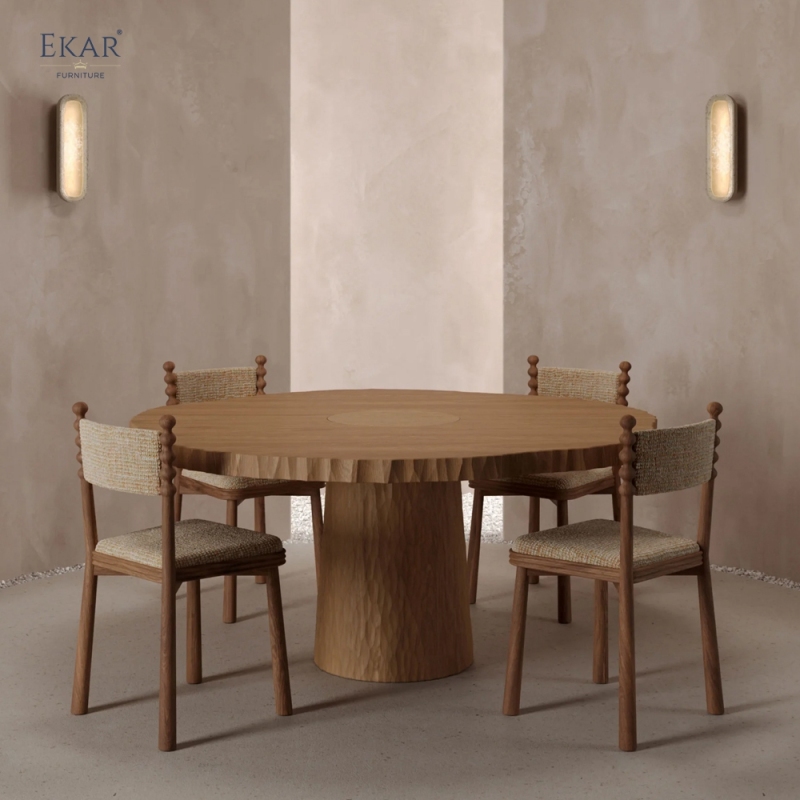 Vintage Dining Chair with Upholstered Seat & Wooden Frame | Retro Restaurant Chair | EKAR FURNITURE