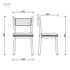 Vintage Dining Chair with Upholstered Seat & Wooden Frame | Retro Restaurant Chair | EKAR FURNITURE